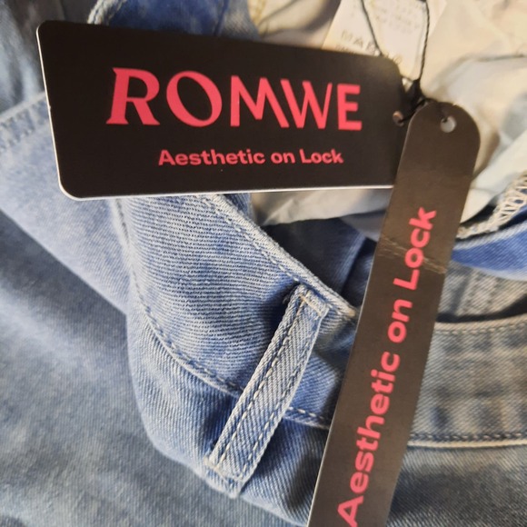 ROMWE WOMEN'S WIDE LEG JEANS GRUNGE PUNK PLUS CROSS FESTIVAL TRENDY S 36 EU - Picture 6 of 9